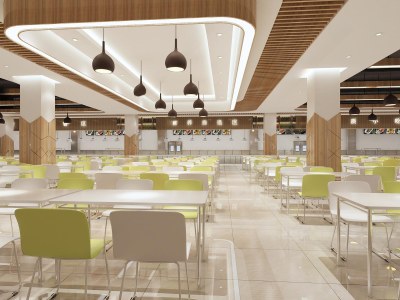 现代食堂3D模型下载